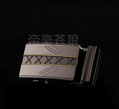 專業批發男士激光分金無標自動扣腰帶配件 皮帶扣高清細節圖解析